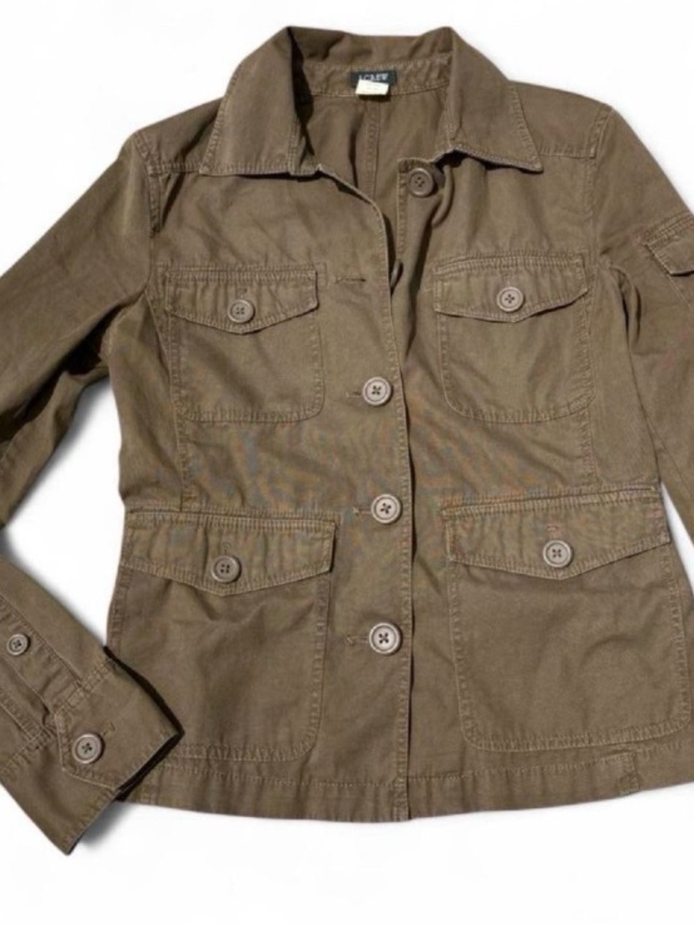 J. Crew Tan Utility Button-Front Jacket